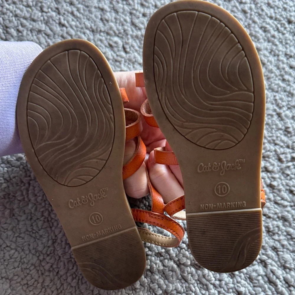 Cat & Jack Girls Orange Strappy Sandals - Picture 4 of 4